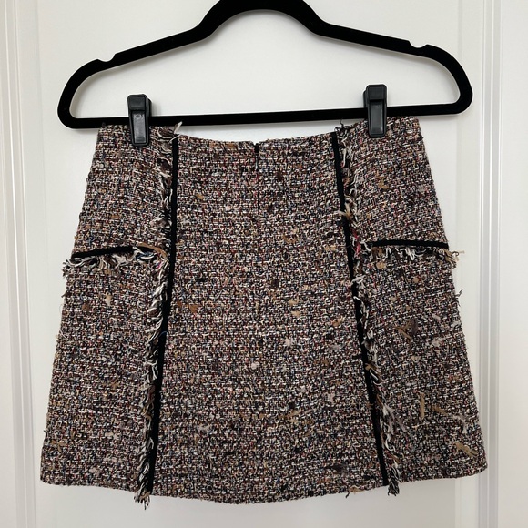 Veronica Beard Multicolor Tweed Mini Skirt with Pearl Details - Picture 2 of 3
